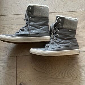 Keds gray lace up sneaker boots